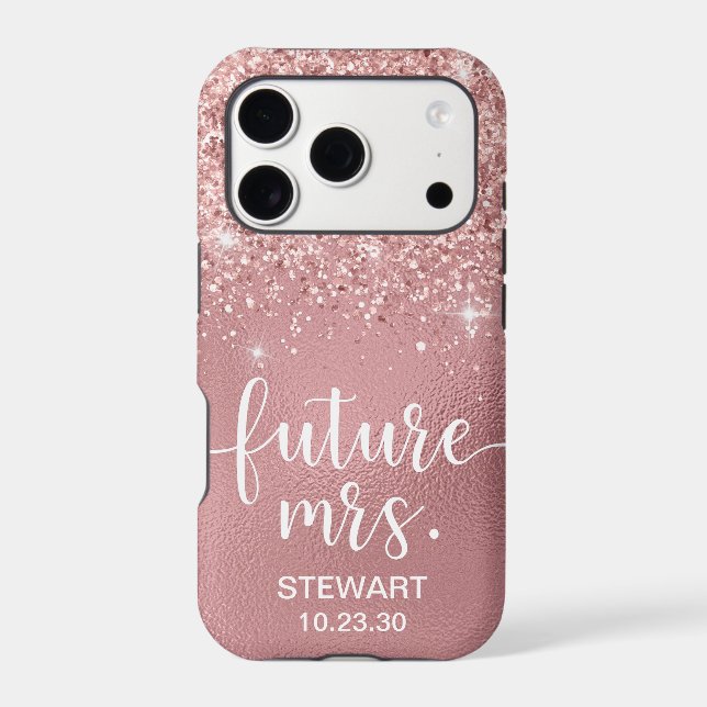 Rose Gold Future Mrs Glitter Case-Mate iPhone Case (Back)