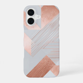 Rose Gold Geometric Abstract Pattern iPhone 16 Case