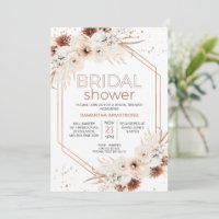 Rose Gold Geometric Boho Floral Bridal Shower