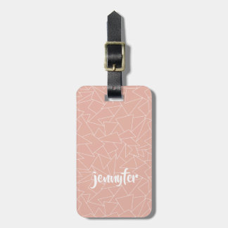 Rose gold geometric luggage tag