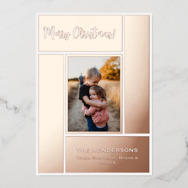 Rose Gold Geometric Photo Frame (Front)