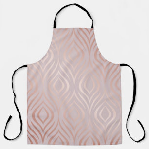 Rose gold geometric seamless pattern apron