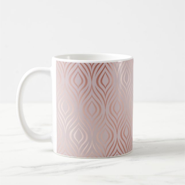 Rose gold geometric seamless pattern coffee mug (Left)