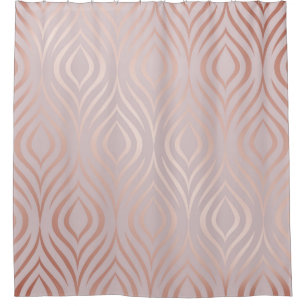 Rose gold geometric seamless pattern shower curtain