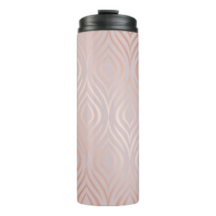 Rose gold geometric seamless pattern thermal tumbler