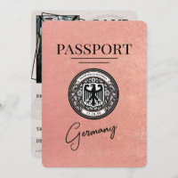 Rose Gold Germany Passport Save The Date