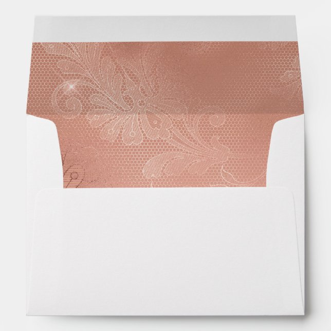 Rose Gold Girly Lace Envelope (Back (Bottom))