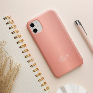 Rose gold girly signature name personalised Case-Mate iPhone 14 case