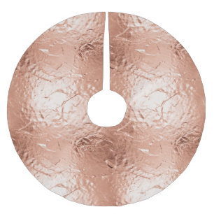 Rose Gold Glam Brushed Polyester Tree Skirt