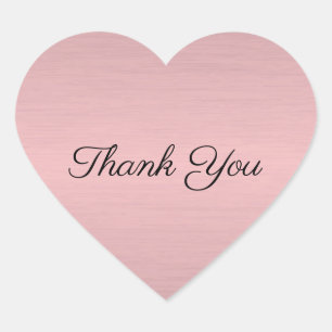 Rose Gold Glam Elegant Custom Thank You Template  Heart Sticker
