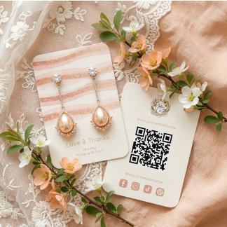 Rose Gold Glam Glitter Jewelry Display TMF26 Business Card