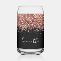 Rose Gold Glam Glitter on Black