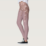 Rose Gold Glam Glitter Sparkle Drips Trendy Leggings<br><div class="desc">This design may be personalised by choosing the Edit Design option. You may also transfer onto other items. Contact me at colorflowcreations@gmail.com or use the chat option at the top of the page if you wish to have this design on another product or need assistance with this design. Glitter look...</div>
