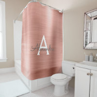 Rose Gold Glam Metallic Monogram