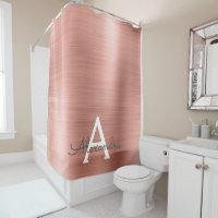 Rose Gold Glam Metallic Monogram