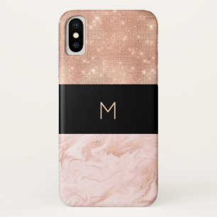 Rose Gold Glam Monogrammed Case-Mate iPhone Case