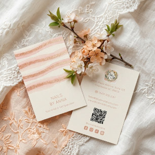 Rose Gold Glam Nails Business Card TMF26