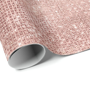 Rose Gold Glam Spark Bridal Blush Elegant Wedding Wrapping Paper