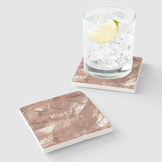 Rose Gold Glam Stone Coaster (Side)