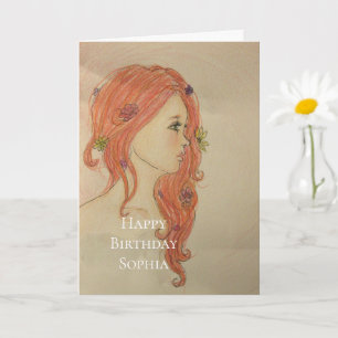 Rose Gold Glam Unicorn Birthday Card
