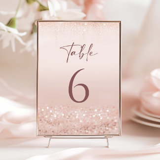Rose Gold Glitter 18th Birthday Table Numbers