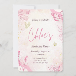 ROSE GOLD GLITTER 21th BIRTHDAY INVITATION CARD