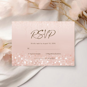 Rose Gold Glitter 40th Birthday RSVP Card