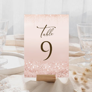 Rose Gold Glitter 40th Birthday Table Numbers