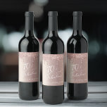 Rose Gold Glitter 70th Birthday Party Wine Label<br><div class="desc">Celebrate her seventieth birthday in style with these elegant and chic personalised wine labels featuring "70 & Fabulous" in a stylish white script,   rose gold faux glitter dripping from the top on a ombre rose gold background. Personalise with her name and the party date.</div>