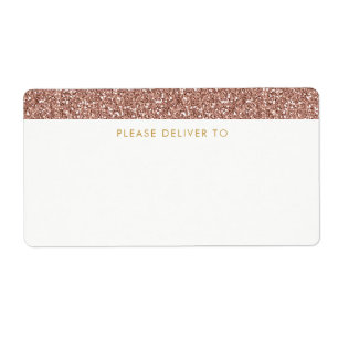 Rose Gold Glitter Address Labels
