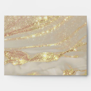 Rose Gold Glitter Alcohol Ink Chic Envelope