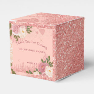 Rose Gold Glitter And Glam Custom Favour Box