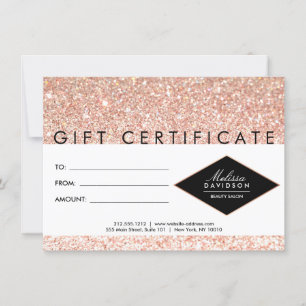 Rose Gold Glitter and Glamour Gift Certificate