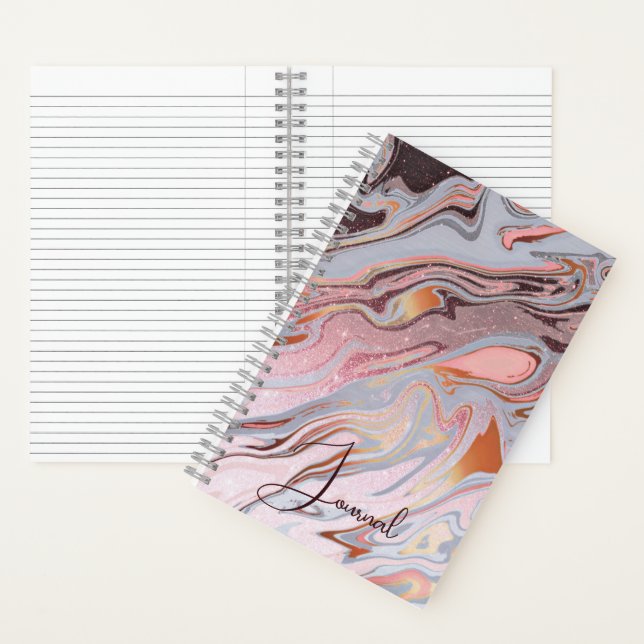 Rose gold glitter and marble journal (Inside)