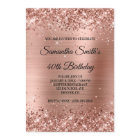 Rose Gold Glitter and Shiny Foil 40th Birthday