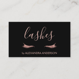 Rose Gold Glitter and Sparkle Eyelash Extension Business Card