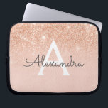 Rose Gold Glitter and Sparkle Monogram Laptop Sleeve<br><div class="desc">Glam Rose Gold Ombre Faux Glitter and Sparkle Modern and Elegant Monogram Case. This case can be customised to include your initial and first name.</div>