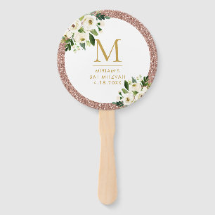 Rose Gold Glitter Bat Mitzvah Fan