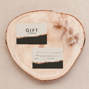 Rose Gold Glitter & Black Modern Gift Certificate