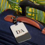 Rose gold glitter black pink modern monogram  luggage tag<br><div class="desc">Rose gold glitter black pink,  rose gold black modern monogram name</div>