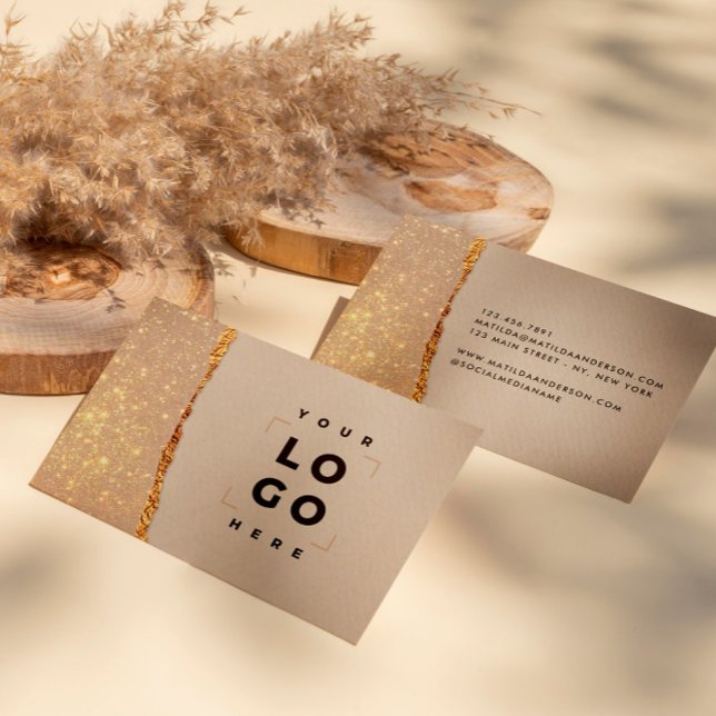 Rose gold glitter black pink modern square busines business card (Creator Uploaded)