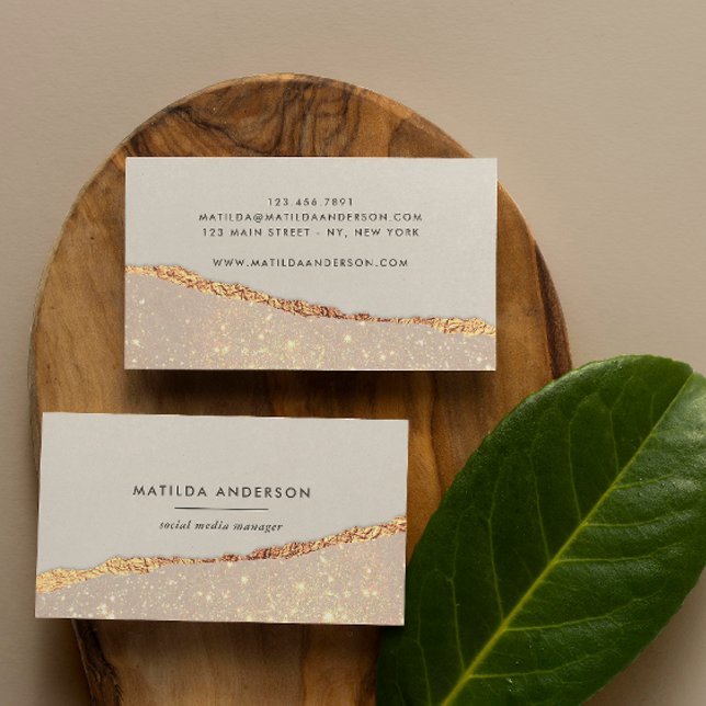 Rose gold glitter black pink modern square busines business card (Creator Uploaded)