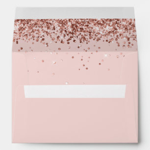 Rose Gold Glitter Blush Envelope