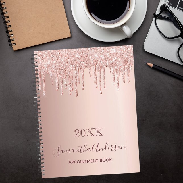Rose gold glitter blush pink appointment book 2022 planner (Creator Uploaded)