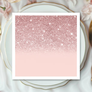 Rose Gold Glitter Blush Pink Ombre Napkin