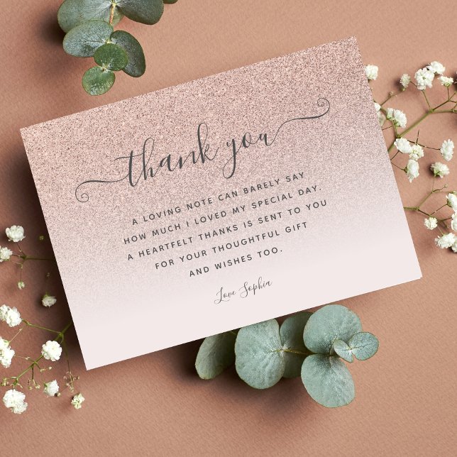 Rose gold glitter blush pink thank you Birthday (Creator Uploaded)