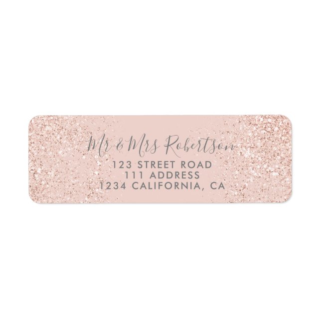 Rose gold glitter blush pink typography wedding (Front)