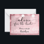 Rose Gold Glitter Bokeh Advice for the Bride Card<br><div class="desc">Using a gorgeous, ornate script font from my collection, I've created typography elements the key words, taking the designs to the next level. I these cards the phrase in the "fancy type" reads "advice for the bride". All other text is rendered here in a versatile, serif font that can also...</div>