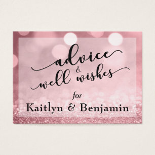 Rose Gold Glitter Bokeh Advice & Well Wishes