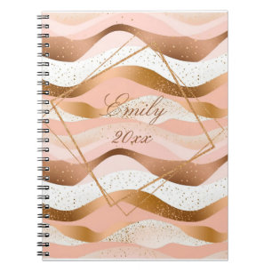 Rose Gold Glitter Brushed Design Notebook